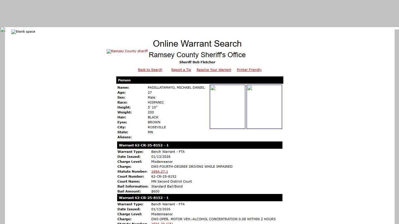 - Online Search Warrant