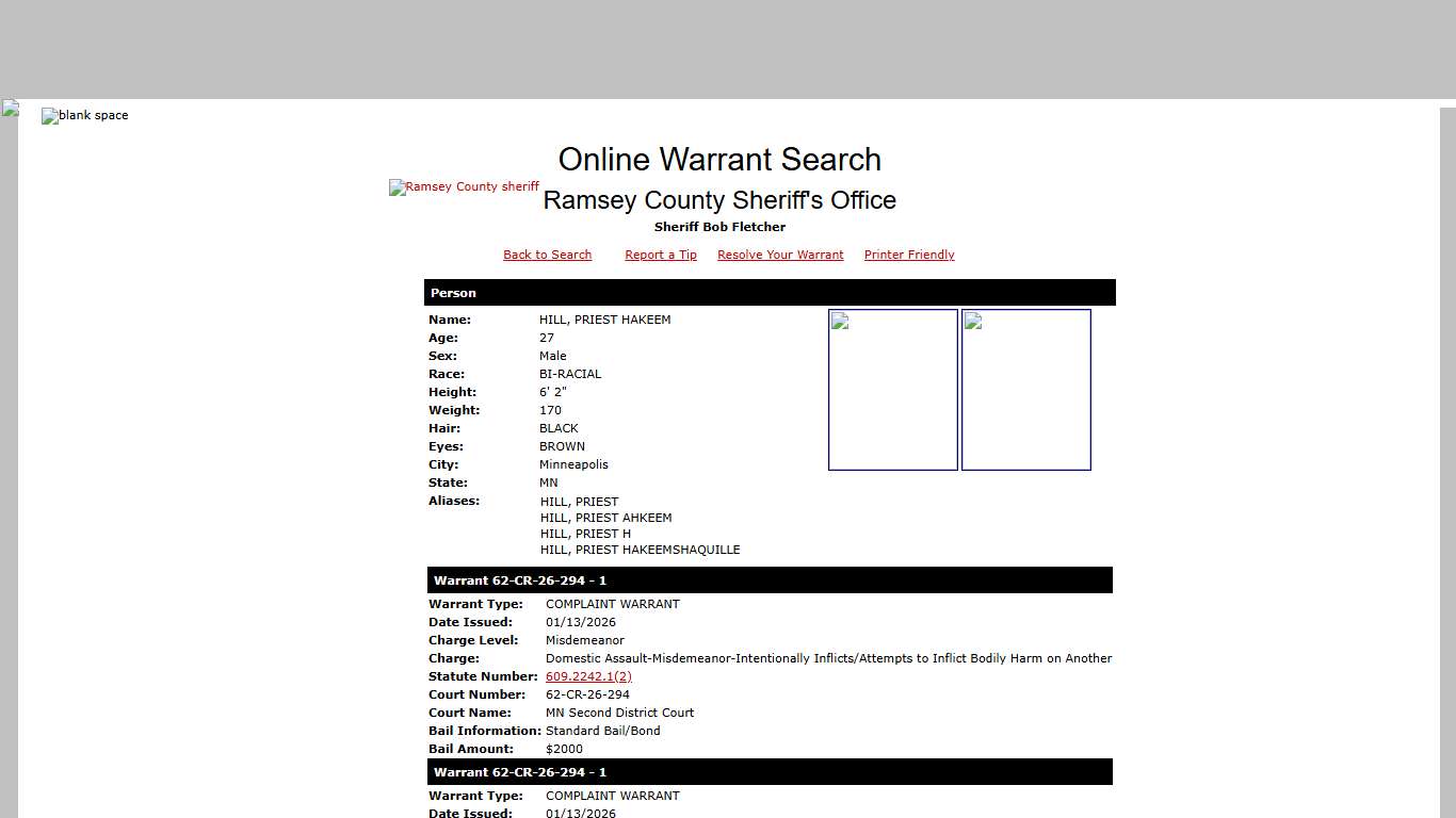 - Online Search Warrant